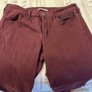 burgundy jeggings